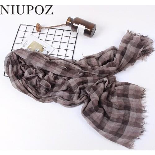 2018 New Design Luxury Brand Plaid Wrinkle Tartan Warm Oversized Casual Unisex Scarf Long Shawl Muslim Hijab 135*200cm M259