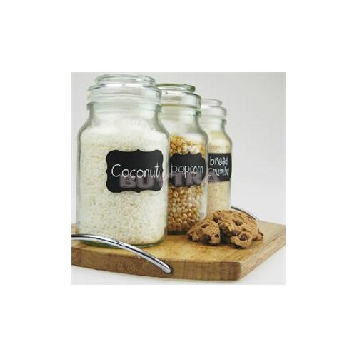3sheets/36Pcs PVC Blackboard Sticker Kitchen Craft Stickers for Jar Organizer Can Labels Chalkboard Home Decor