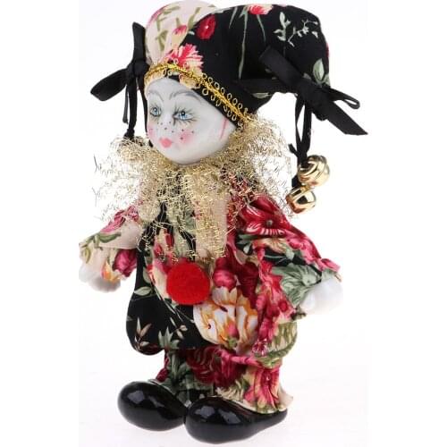 6 Inch Italian Doll Porcelain Clown Figures Artware Fit for Valentine Gift, for Home Office Desktop Decor Ornaments