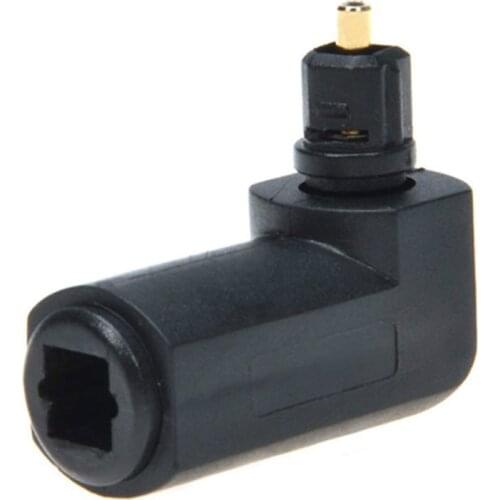 90 Degree M/F Digital Optical Audio Cable Adapter Male to Female Right Angle 360 Rotates for Toslink Optical Cable TV Adapter