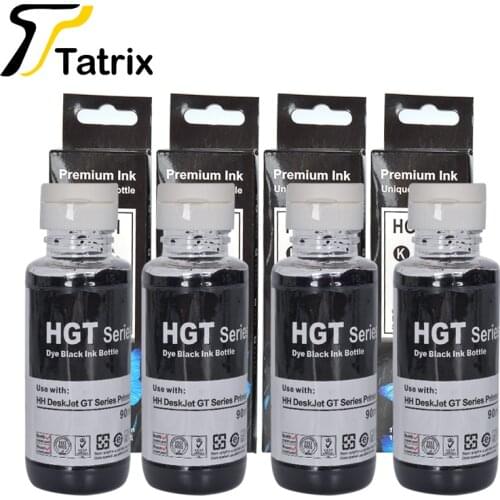 Tatrix Refill Dye Ink 4X90ML Transfer Ink GT51 For HP Printers Refillable Ink Cartridge For HP DeskJet GT 5810/5820/5822