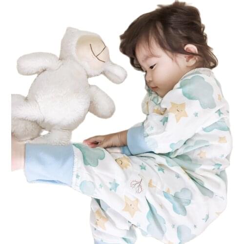 Four layer autumn baby Sleeping Bag kids romper Muslin Bamboo Cotton toddle Sleep Sack Cute Sleep Bag children Kick Quilt