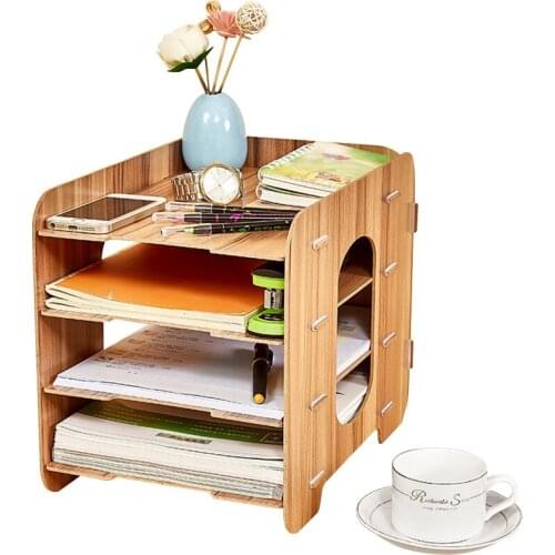 Wooden Multi-layer Rack Office Desktop File Rack Creative Removable Storage Box Workmanship Fine Workmanship Desk Organiser