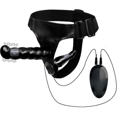 Double vibrator Realistic Dildo Anal Ultra Elastic Harness Belt Strap Dildo Strap-ons Strapon Adult Sex Toys for Lesbian Woman