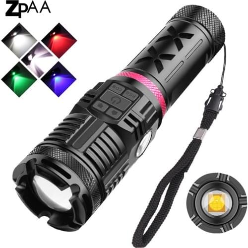 XHP160 LED Powerful Tactical Flashlight Torch Powered by 3* 18650 Battery Rechargeable Hunting Flash Light COB Work Lamp