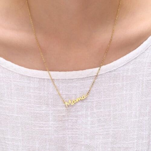 Delicate Letter Mama NecklaceMama NecklaceStainless steel Mothers Love Pendant Jewelry Necklace for Moms Mothers Day Gifts