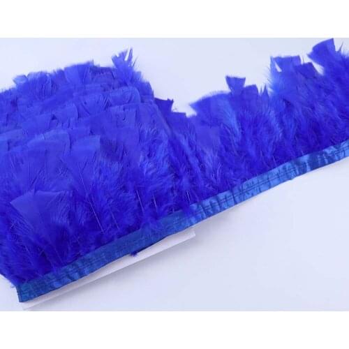 Wholesale 10 Meter Natural Turkey Feather Fringe Ribbon 8-10 cm White Marabou Feather Ribbin for Costume Clothing Decoration