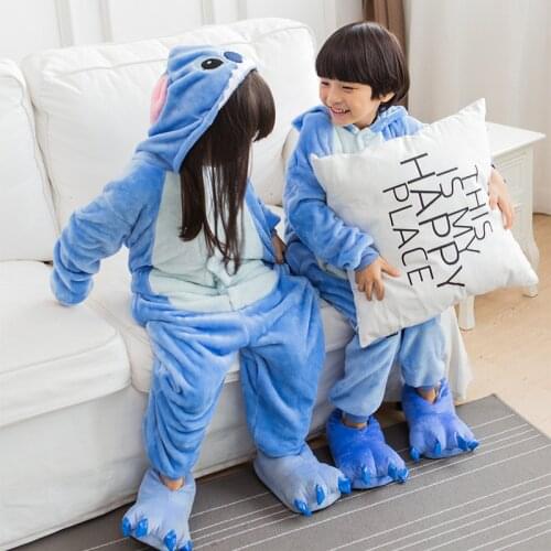 Halloween Boy Girl Pajamas Children Unisex Pijama Stitch Panda Unicorn Kid Cartoon Animal Cosplay Pyjama Onesie Hoodie Sleepwear
