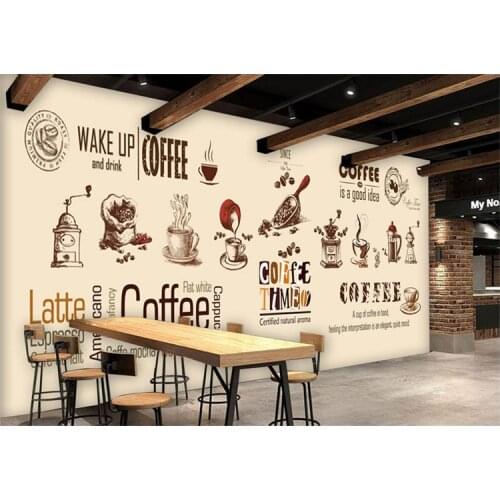 Custom stereo coffee wallpaper modern minimalist large mural restaurant cafe bakery personality TV backdrop wallpaper mural