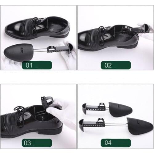 1 Pair Adjustable Shoe Stretcher Durable Solid Black Shoe Tree Unisex Plastic Boots Shoe Keeper Expander Extender Shoes Support