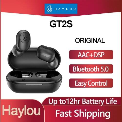 Haylou GT2S TWS Wireless Earbuds Type C Bluetooth 5.0 Earphones AAC DSP Automatic Pairing Mini Gaming Headset Voice Assistant
