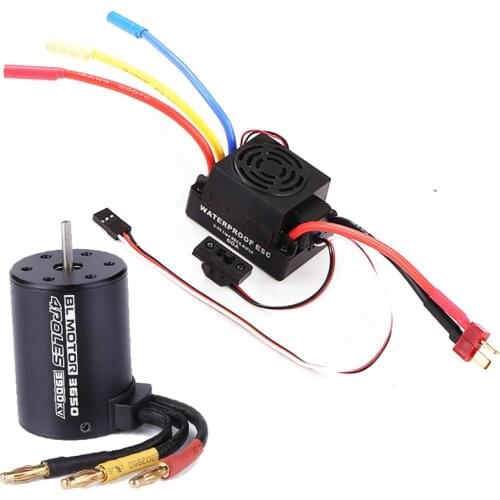 Waterproof 3650 3100KV 3900KV 4300KV KV5200 Brushless Motor with 60A ESC w/ Program Card Combo for 1/10 RC Car Truck Toy