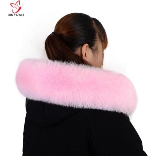 Genuine Fur Collar Fox Collar For Parkas Coats Of luxury Warm Natural Fur Fox Scarf Women Big Fur Scarves Jackets Shawl Scarf