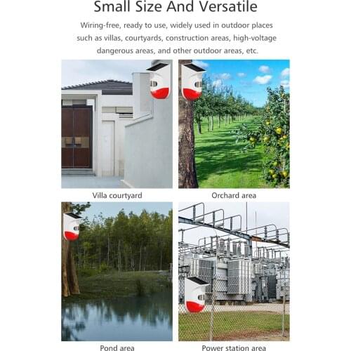 WiFi Solar Strobe Light Motion Detector Remote Control,APP Notification And One