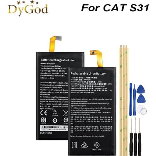 For CAT S31 Battery APP00240 4000mAh Mobile Phone Replacement Backup Batteria Batterie For CAT S31 AKKU with Free Tools