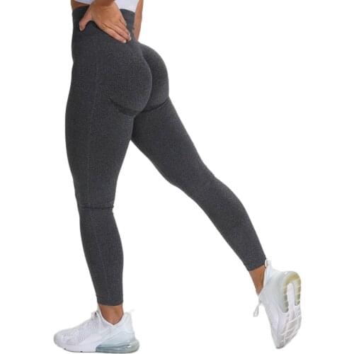 2021 Women Butt Lifting Leggings High Waist Smile Contour Seamless Yoga Pants Textured Tummy Control Workout Tights