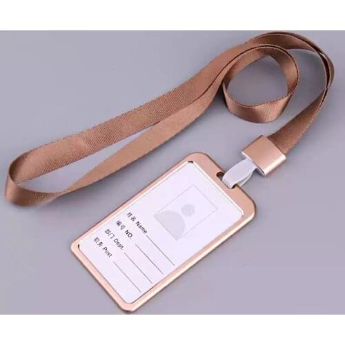 Golden/Silver Aluminum Alloy Badges Stationery Name Cord for Medical Credentials Nursing Pass Badge ID Card Holder with Lanyard