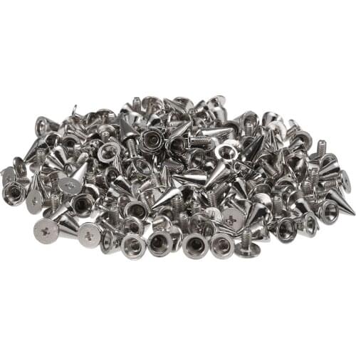 100pcs 7x10mm Alloy Spikes Cone Studs Rivet Bullet Spikes Cone Screw Stud for DIY Punk Rock Clothes Leathercraft