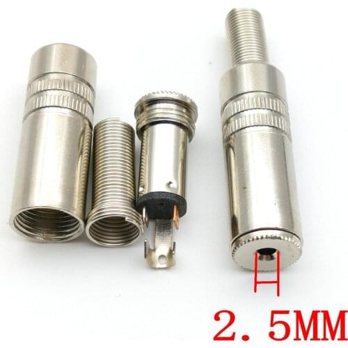100pcs lot Metal 2.5 mm female socket for 2.5mm Jack plug Stereo Audio connectors adapter