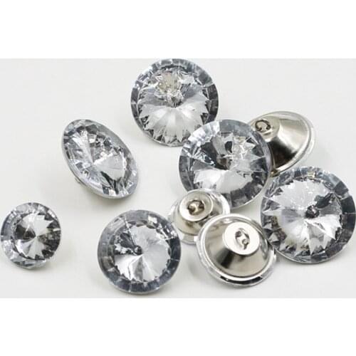 1000PCS/LOT) 14mm Diamond Shape Rhinestone Diamond Sewing Buttons - for bridal via fast delivery
