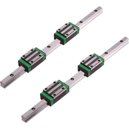 2PCS HGR15 Linear Guide Rail 15mm rod + 4PCS Slide Bearing Block HGH15CA HGW15CA HGH20CA HGW20CA for CNC parts