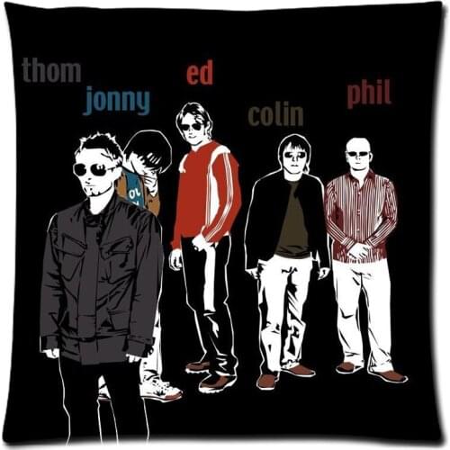 2016 Custom Pillowcase!Radiohead Cotton Linen Cushion Case Cover (17.7"X17.7",Two Side Printing)