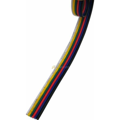 5M/10M/20M/100M 6 pin Wire Cable Extension connector For 5050 RGB CCT LED Strip 22AWG line