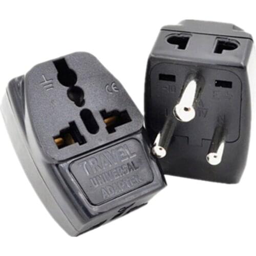 Type D Travel Adapter With 3 Power Outlet Black Color 1 TO 2 TO UK US AU Wall Socket Power Plug 1 to 3 INDIA, Sri Lanka