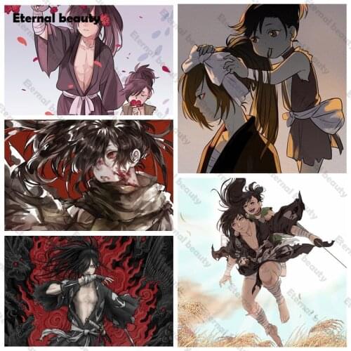 Diamond Picture Home Decor Full Round Drill Cross Stitch Japan Anime Embroidery Painting Wall Art Stickers As a Gift for Friends