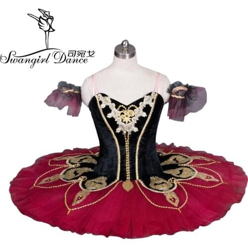 Black red ballet tutu girls red professional classical ballet tutu dance sleeping beauty ballet tutuBT8936