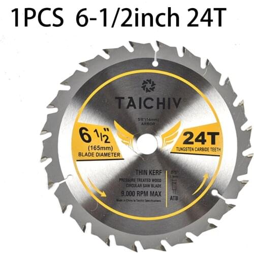 1pc 165mm 6-1/2inch Wood Cutting Disc Circular Saw Blade 24/48 Teeth For Wood Metal Woodworking Tool