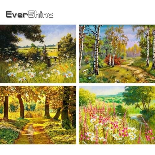 Evershine 5D Diamond Painting Scenery Full Square Drill Cross Stitch Mosaic Embroidery Tree Rhinestone Pictures Home Decor