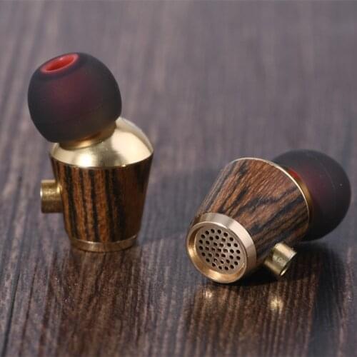 DIY headset,In-Ear Earphone 10mm Drive Unit Metal Earbuds, Quality Sound HIFI Music ; MMCX Jack Replacement,Fine Copper + Wood