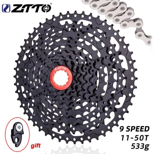 ZTTO MTB 9 Speed 50t Cassette Mountain Bike Cassette 9s 11-50T Bicycle Freewheel sprocket 9s shifter chain for M430 M4000 M590