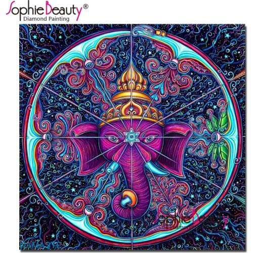 Sophie Beauty Square/Round Diy diamond Embroidery Rhinestones Mosaic Kit Elephant Cross Stitch Diamond Painting Home Decor 19101