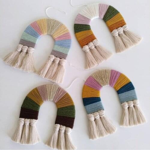 Macrame Hanging Nursery Decor Handmade Rainbow Korean Nordic Home Wall Ornaments Christmas Wedding Children Kids Room Decoration