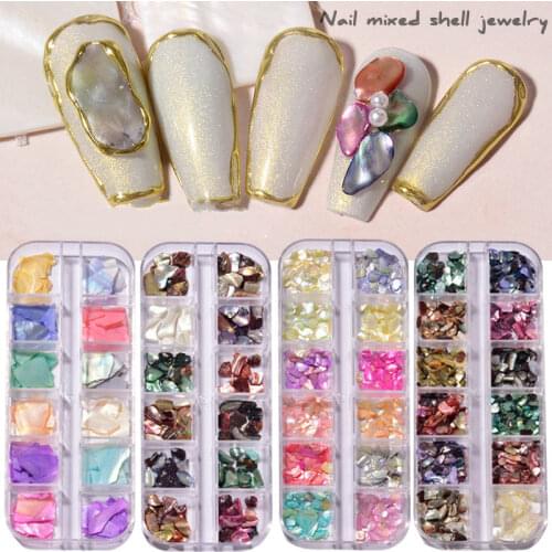 Manicure natural shell slice abalone slice thick glossy manicure Jewelry Set