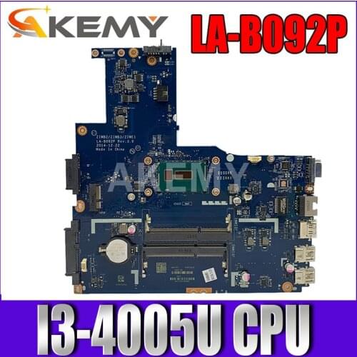 Akemy ZIWB2/ZIWB3/ZIWE1 LA-B092P Rev:3.0 motherboard For Lenovo B40-80 Laptop motherboard ( For intel I3-5005U CPU ) 100% tested