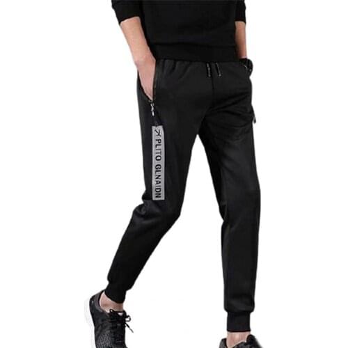 Men Pants 2021 Fall Winter Thick Casual Harlan Pants Elastic Waist Lace-up Sports Trousers Men Pants Casual Pants Mens Clothing