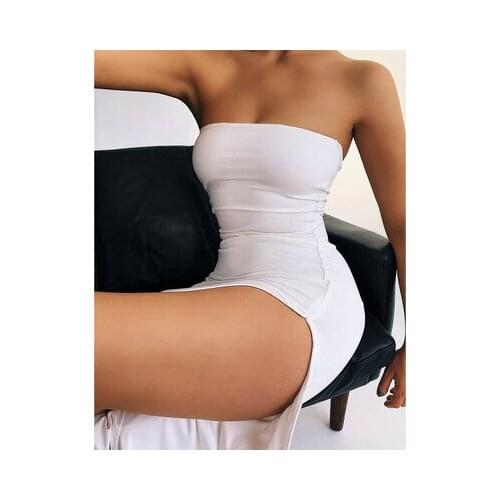 Solid women tube midi dress side slit bodycon sexy streetwear bandage party elegant 2021Spring and summer clothes dinner