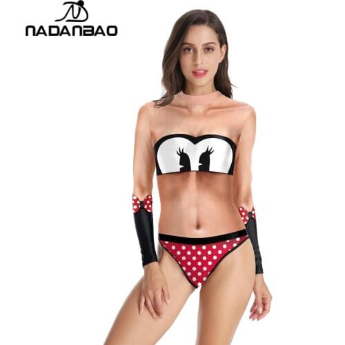 NADANBAO 2021Sexy One Piece Swimsuit Women Lovely Long Sleeves Swimsuit Christmas Cosplay Bodysuit Bathing Suit Swim Wear
