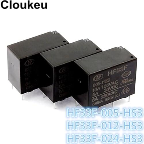2Pcs Relay DIP4 JZC-33F HF33F- 005 012 024 -HS3 5V 12V 24V 5A