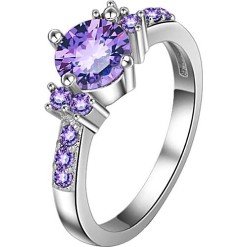 Luxury Women Inlaid Finger Ring Wedding Engagement Jewelry Gift