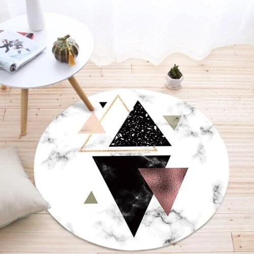 RUBYLOVE Nordic Marbled Simple Round Large Carpet Carpets For LivingRoom Bedroom Rugs Carpet Kids Room Non-slip And Anti-wrinkle
