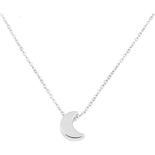 SMJEL New Fashion Female Simple Crescent Moon Penant Necklace Plain Half Moon Long Statement Necklaces for Women Gift 10pcs-N219