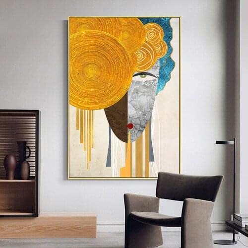 Modern Figure Abstract Geometric Canvas Painting Contemporary Art Poster Print Faces Wall Art Picture for Living Room Home Decor