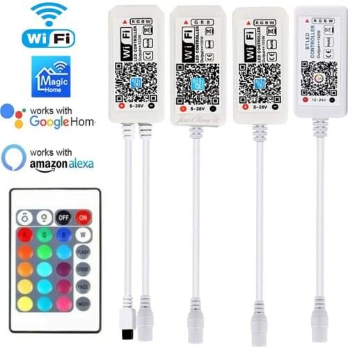 LED Strip WIFI RGB RGBW Smart Controller Android IOS APP Bluetooth-compatible Magic Home Control For 5V-24V RGB RGBW LED strip