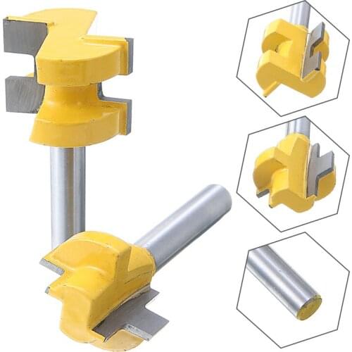 2pcs 8mm Shank Tongue & Groove Milling Cutter Woodworking T-shaped Joint Assemble Router Bits Wood Corner Polishing Tool