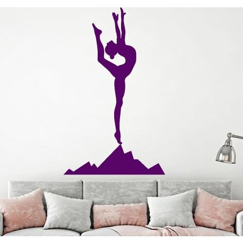 Dancer Vinyl Wall Decal Yoga Silhouette Window Sticker Girl Meditation Room Stickers Murals Home Bedroom For Girls Room M112