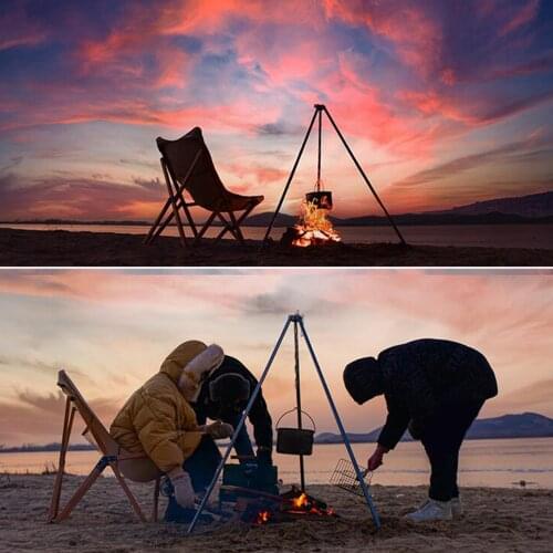 Outdoor Camping Tripod er Cookware for Fire ing Pot Campfire Picnic